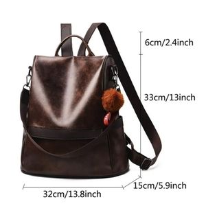 NWOT Brown Convertible Anti-theft Backpack Bag